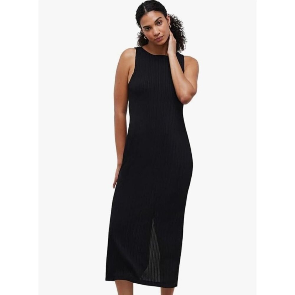 Madewell Black Rib-Knit Sleeveless Maxi Dress Size Small